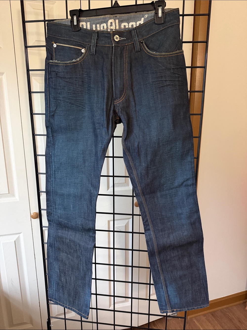 Slim Straight Dark Blue Jeans by